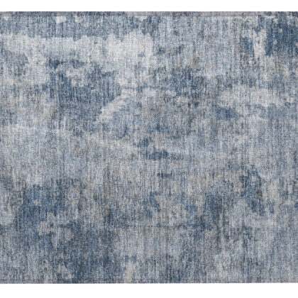 2' X 3' Blue Abstract Washable Non Skid Indoor Outdoor Area Rug