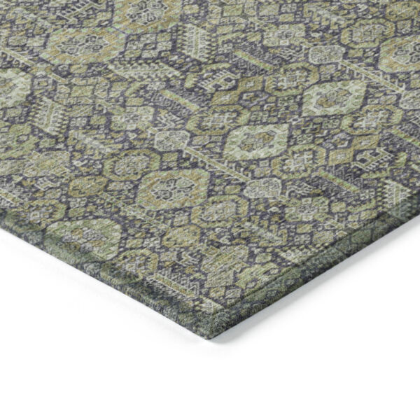 3' X 5' Blue and Green Floral Washable Non Skid Indoor Outdoor Area Rug