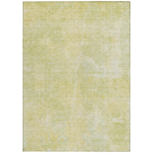 8' X 10' Gold Abstract Washable Non Skid Indoor Outdoor Area Rug