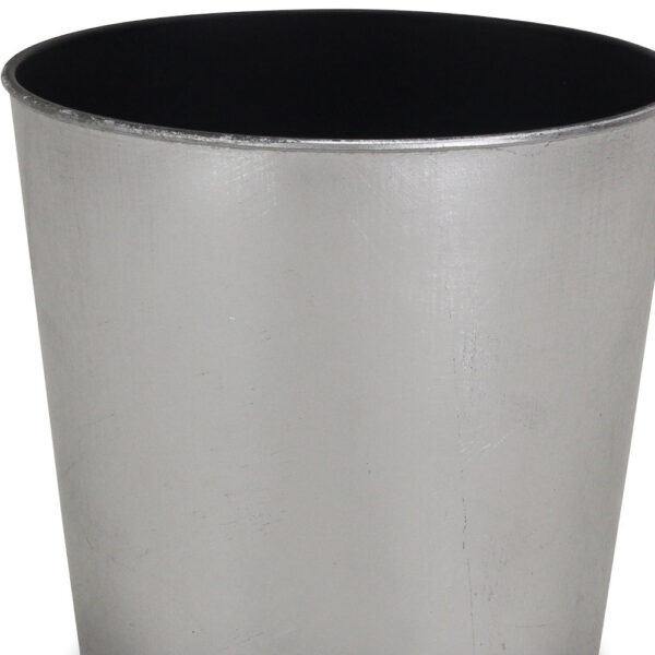 7" Silver Recycled Plastic Indoor Outdoor Round Pot Planter