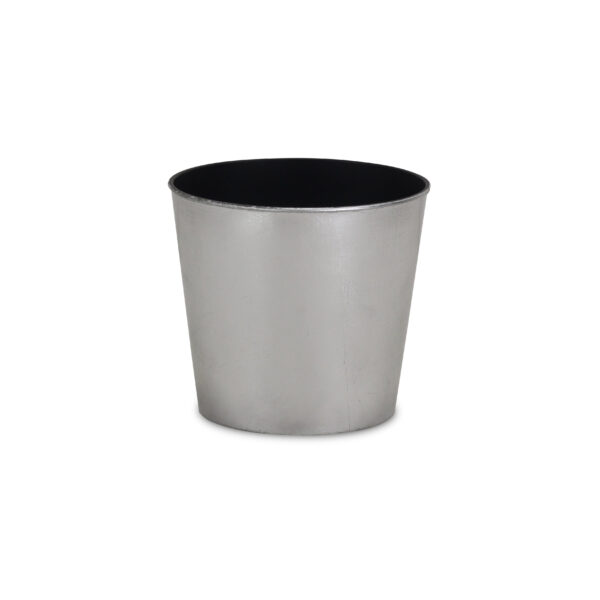 7" Silver Recycled Plastic Indoor Outdoor Round Pot Planter