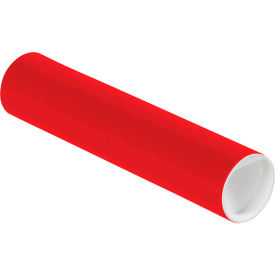 Global Industrial™ Mailing Tubes with Caps 2""Dia. x 9""L 0.060"" Thick Red 50/Pack