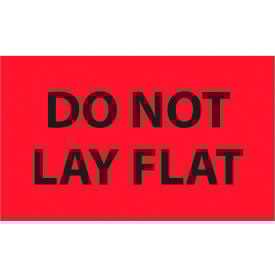 Tape Logic® Labels with ""Do Not Lay Flat"" Print 5""L x 3""W Fluorescent Red Roll of 500