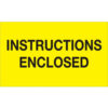 Tape Logic® Labels w/ ""Instructions Enclosed"" Print 5""L x 3""W Fluorescent Yellow Roll of 500