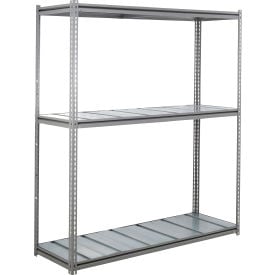 Global Industrial 3 Shelf Extra Heavy Duty Boltless Shelving Z Beam Starter 72Wx48Dx96H Steel Deck