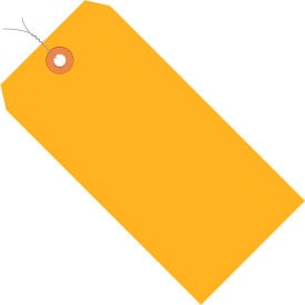 Global Industrial Shipping Tag Pre-Wired #3 3-3/4""L x 1-7/8""W Fluorescent Orange 1000/Pack