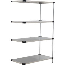 Nexel® 4 Shelf Stainless Steel Solid Shelving Unit Add On 36""W x 24""D x 86""H