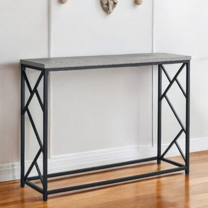 44" Gray and Black Frame Console Table