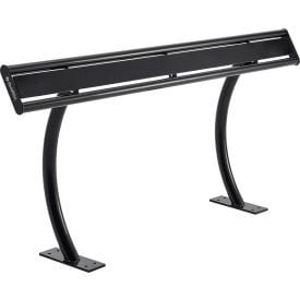 Global Industrial™ 6' Leaning Rail In-Ground/Surface Mount Black