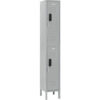Global Industrial™ 2-Tier 2 Door Digital Locker 12""W x 18""D x 78""H Gray Assembled
