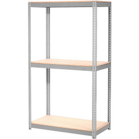 Global Industrial 3 Shelf Heavy Duty Boltless Shelving Starter 72""Wx24""Dx84""H Wood Deck USA