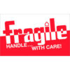 Tape Logic® Labels with ""Fragile-Handle With Care"" Print 5""L x 3""W Red/White Roll of 500