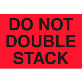 Tape Logic® Labels with ""Do Not Double Stack"" Print 3""L x 2""W Fluorescent Red Roll of 500