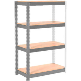 Global Industrial 4 Shelf Heavy Duty Boltless Shelving Add On 36""Wx18""Dx60""H Wood Deck USA
