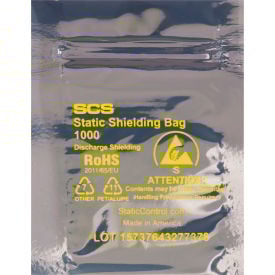 Global Industrial™ Reclosable Static Shielding Bags 6""W x 8""L 2.8 Mil Transparent 100/Pack