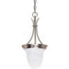 Nuvo 60/394 1 Light-Pendant Alabaster Bell Brushed Nickel 9.75""W X 20.5""H