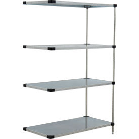 Nexel® 4 Shelf Galvanized Steel Solid Shelving Unit Add On 60""W x 18""D x 63""H
