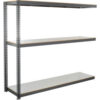 Global Industrial 3 Shelf Heavy Duty Channel Boltless Shelving Add On 96""Wx36""Dx72""H Laminate Deck