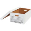 Global Industrial Auto-Lock Bottom File Storage Boxes with Lid 24""L x 15""W x 10""H White 12/Pack