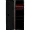 Extreme Tools RX Side Locker 3 Drawers & 4 Shelves 24""W x 30""D x 60-7/8""H Black with Red Handles