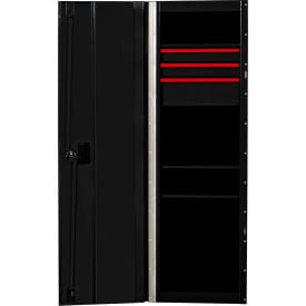 Extreme Tools RX Side Locker 3 Drawers & 4 Shelves 24""W x 30""D x 60-7/8""H Black with Red Handles