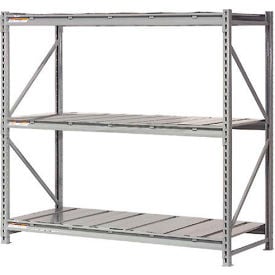 Global Industrial 3 Level Extra HD Bulk Storage Rack Steel Deck Starter 60""W x 24""D x 96""H