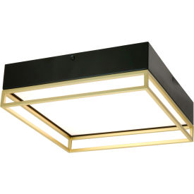Sunlite® LED Double Square Decorative Light Fixture 20W 30/40/50K 120V 13""L Black/Gold