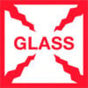 Tape Logic® Labels with ""Glass"" Print 4""L x 4""W Red/White Roll of 500