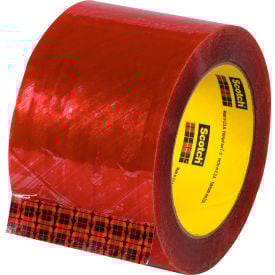 Scotch® 3779 Carton Sealing Tape Check Seal Before Accepting 3"" x 110 Yds. Clear/Red