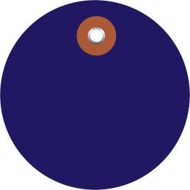 Global Industrial Plastic Circle Tag 3"" Dia. Blue 100/Pack