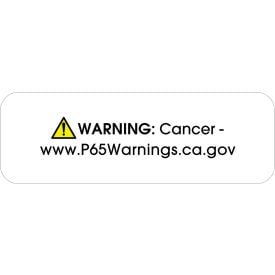 Tape Logic® Prop 65 Labels ''Warning Cancer''1-1/2""L x 1/2""W White Roll of 500