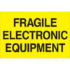 Tape Logic® Labels w/ ""Fragile-Electronic..."" Print 3""L x 2""W Fluorescent Yellow Roll of 500