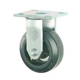 Faultless Rigid Plate Caster 3418-8 8"" Mold-On Rubber Wheel