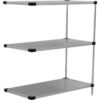 Nexel® 3 Shelf Stainless Steel Solid Shelving Unit Add On 36""W x 24""D x 54""H
