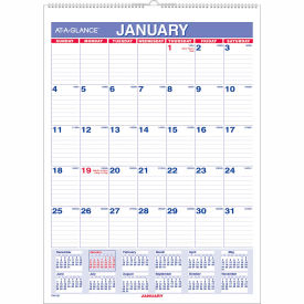 AT-A-GLANCE® Monthly Wall Calendar with Ruled Daily Blocks 8 x 11 Jan to Dec 2025