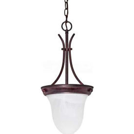 Satco 60-395 1 Light - 10"" - Pendant - Alabaster Glass Bell  Old Bronze