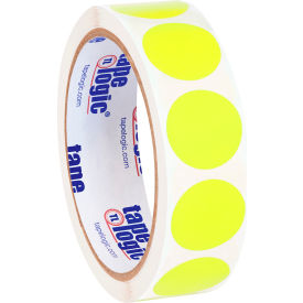 Tape Logic® 1"" Dia. Round Inventory Circle Labels Fluorescent Yellow Roll of 500