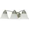 Nuvo 60/342 Empire-3 Light Vanity & Wall Alabaster Brushed Nickel 20.5""W X 6.125""H