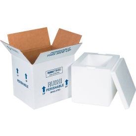 Global Industrial Foam Insulated Shipping Kit 8""L x 6""W x 7""H White 8/Pack