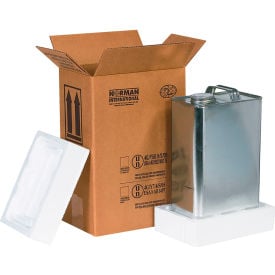 Global Industrial F-Style Haz Mat Shipper Kit 1 Gallon Can 8-3/16""L x 5-11/16""W x 12-3/8""H Kraft