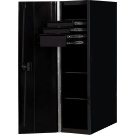 Extreme Tools RX Side Locker 3 Drawers & 4 Shelves 24""W x 30""D x 60-7/8""HMatte Blk w/ Blk Handles