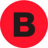 Tape Logic® 2"" Dia. Round Letter Paper Labels with ""B"" Print Fluorescent Red Roll of 500