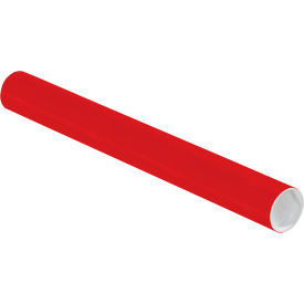 Global Industrial™ Mailing Tubes with Caps 2""Dia. x 18""L 0.060"" Thick Red 50/Pack