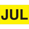 Tape Logic® Paper Labels with ""Jul"" Print 3""L x 2""W ""L Fluorescent Yellow Roll of 500