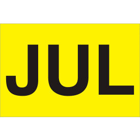 Tape Logic® Paper Labels with ""Jul"" Print 3""L x 2""W ""L Fluorescent Yellow Roll of 500