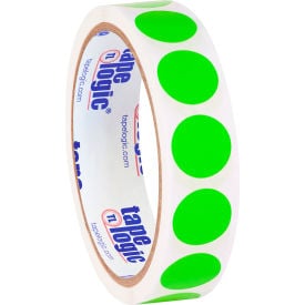 Tape Logic® 3/4"" Dia. Round Inventory Paper Labels Fluorescent Green Roll of 500