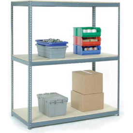 Global Industrial 3 Shelf Heavy Duty Boltless Shelving Starter 48""Wx48""Dx84""H Wood Deck USA