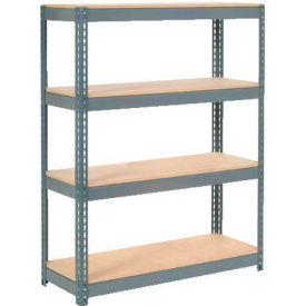 Global Industrial 4 Shelf Heavy Duty Boltless Shelving Starter 48""Wx18""Dx72""H Wood Deck USA