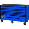 Extreme Tools RX Roller Cabinet 19 Drawers 72""W x 30""D x 47""H Blue with Black Drawer Pulls
