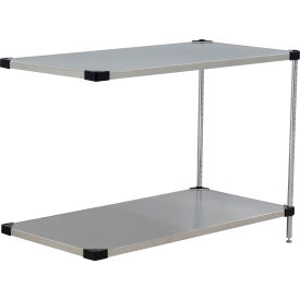 Nexel® 2 Shelf Stainless Steel Solid Shelving Unit Add On 36""W x 18""D x 34""H